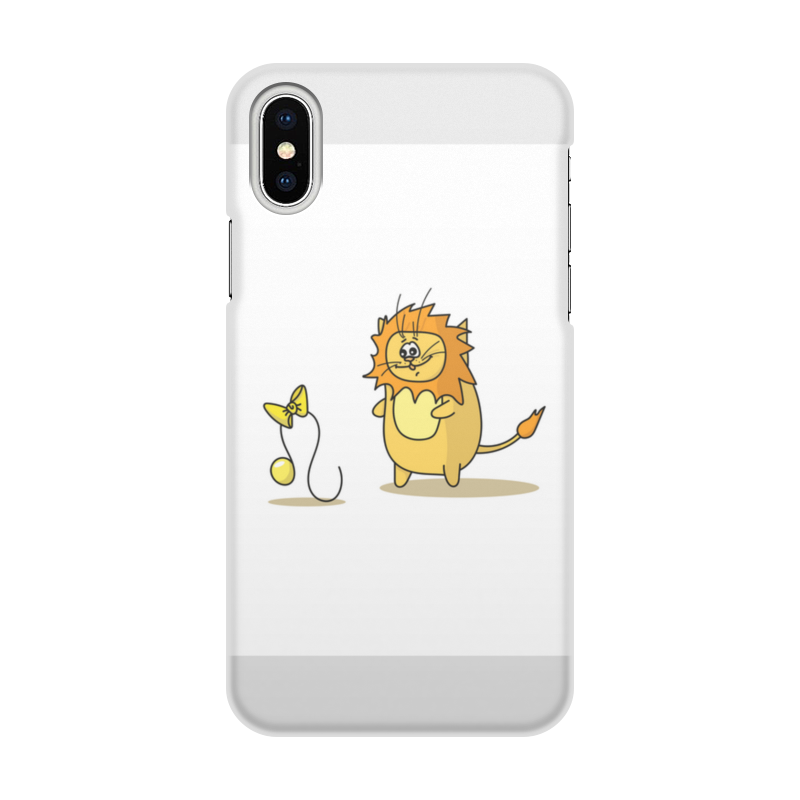 Printio Чехол для iPhone X/XS, объёмная печать Кот лев. подарок для льва кот боксёр 1079267 xs белый