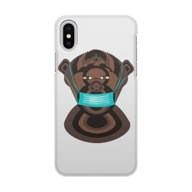 Printio Чехол для iPhone X/XS, объёмная печать шимпанзе в маске printio чехол для iphone x xs объёмная печать тигр в маске