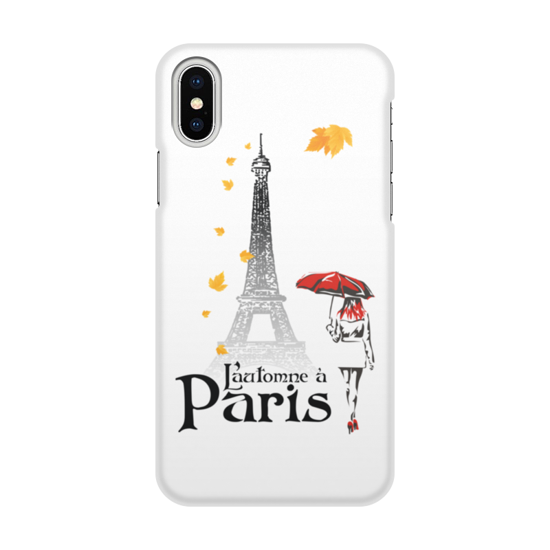 Printio Чехол для iPhone X/XS, объёмная печать Осень в париже. силиконовый чехол на meizu m6 мейзу м6 с принтом кот с желтым зонтом