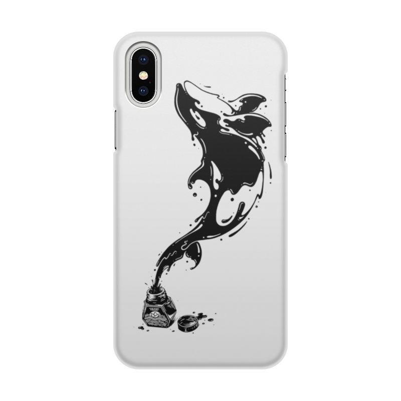 Printio Чехол для iPhone X/XS, объёмная печать Чернильный дельфин силиконовый чехол на vivo y11 дельфин и русалка для виво ю11