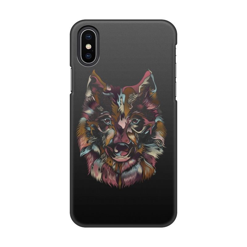 Printio Чехол для iPhone X/XS, объёмная печать Пёстрый волк