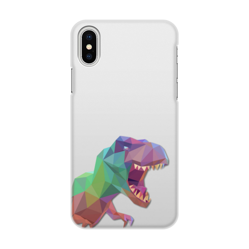 Printio Чехол для iPhone X/XS, объёмная печать Динозавр силиконовый чехол на oppo reno7 динозавр и утка для оппо рено7 5джи