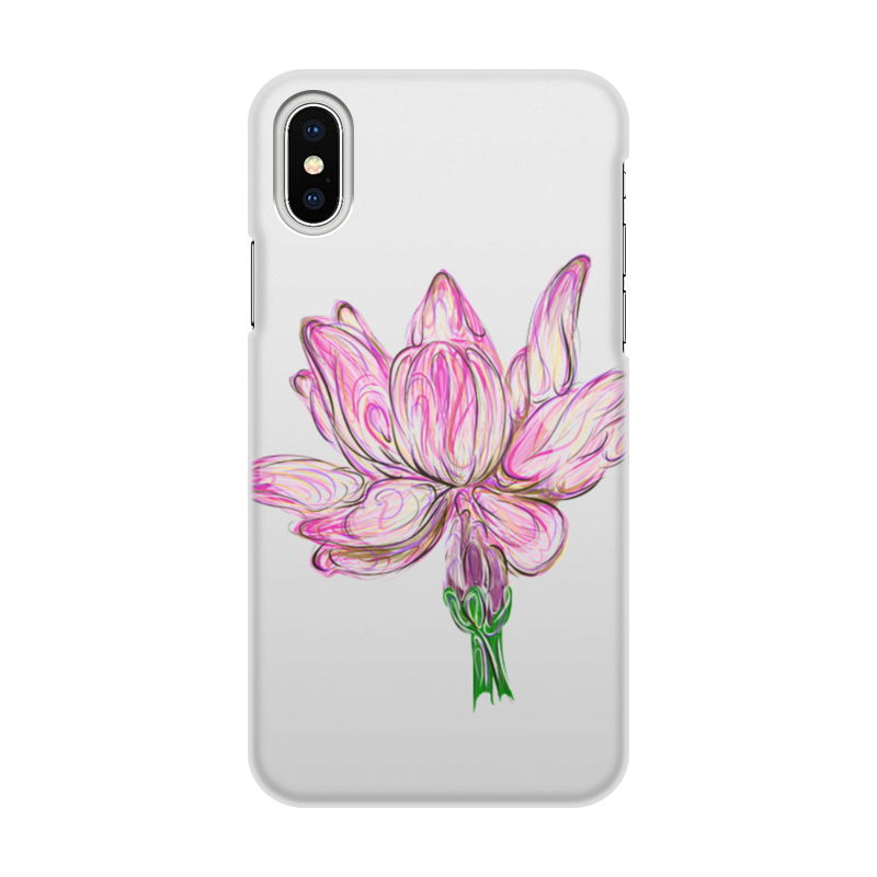 Printio Чехол для iPhone X/XS, объёмная печать цветок лотоса printio чехол для iphone x xs объёмная печать цветок с двумя сердечками