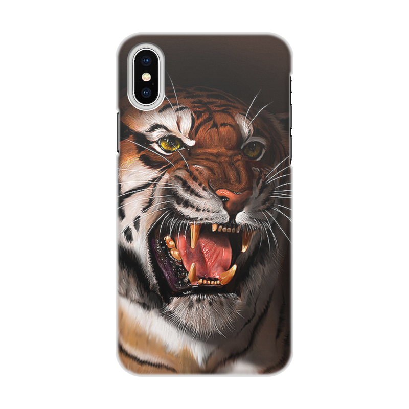 Printio Чехол для iPhone X/XS, объёмная печать Тигры. живая природа printio чехол для iphone x xs объёмная печать пантера живая природа
