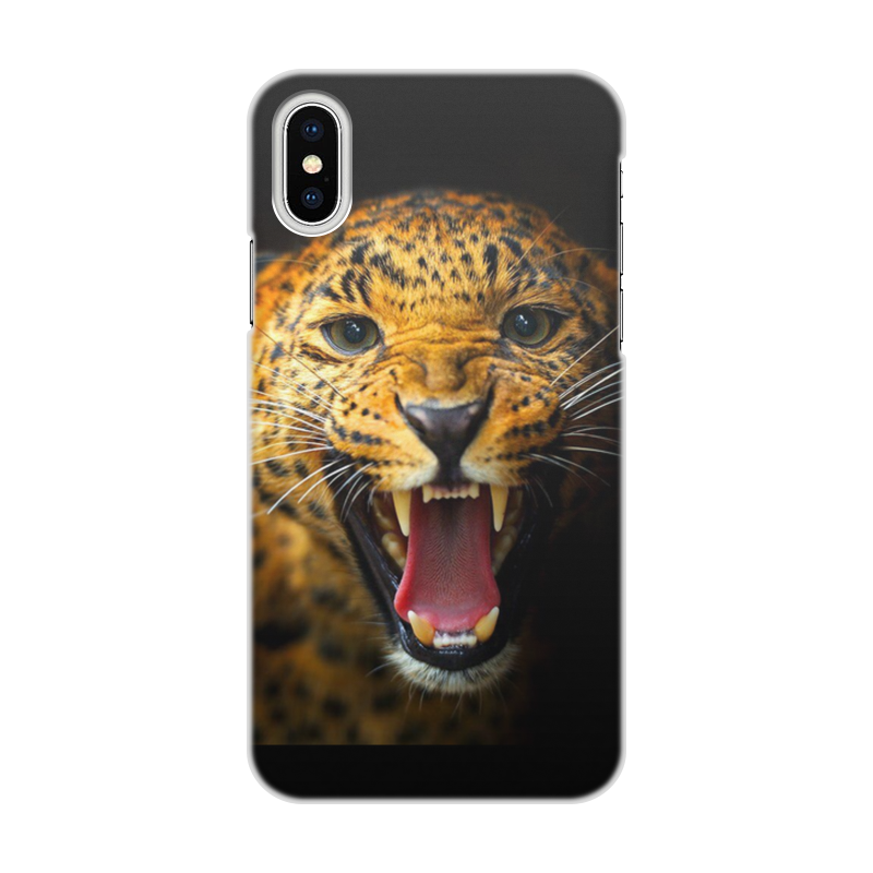 Printio Чехол для iPhone X/XS, объёмная печать Леопард. живая природа printio чехол для iphone 6 объёмная печать леопард живая природа
