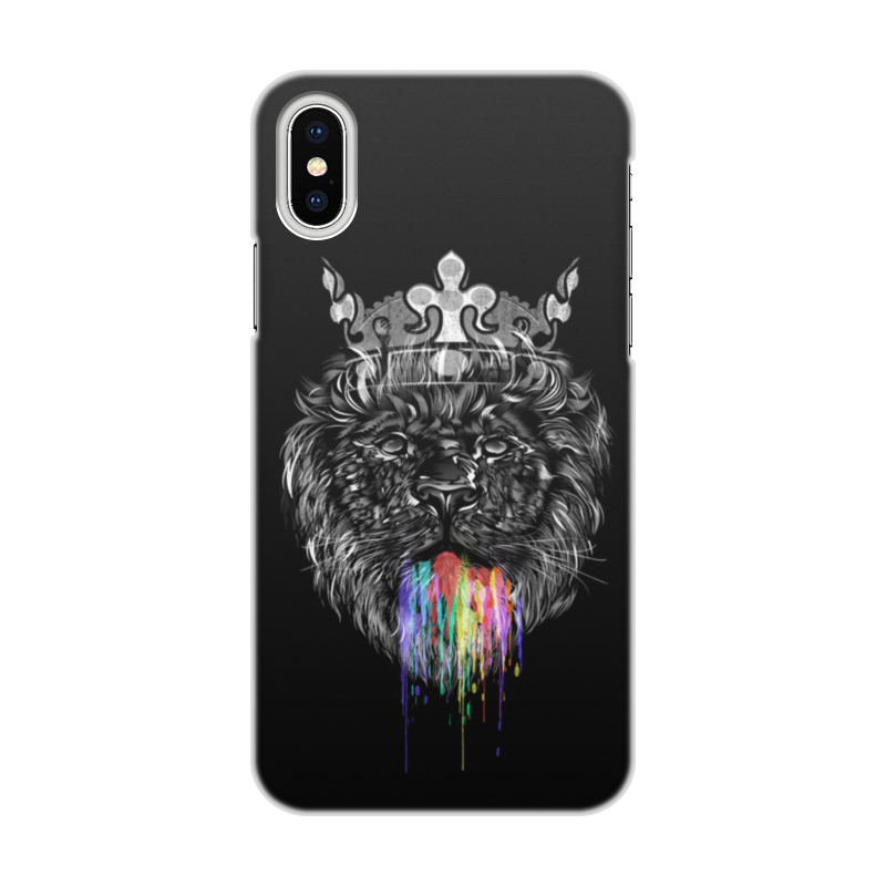 Printio Чехол для iPhone X/XS, объёмная печать Радужный лев printio чехол для iphone 6 объёмная печать радужный лев