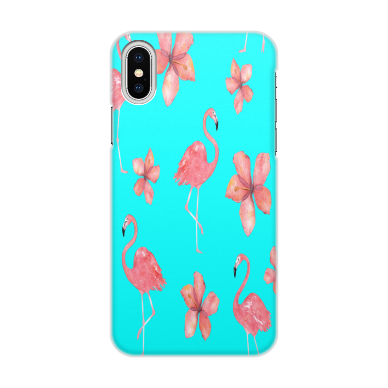 Printio Чехол для iPhone X/XS, объёмная печать Фламинго