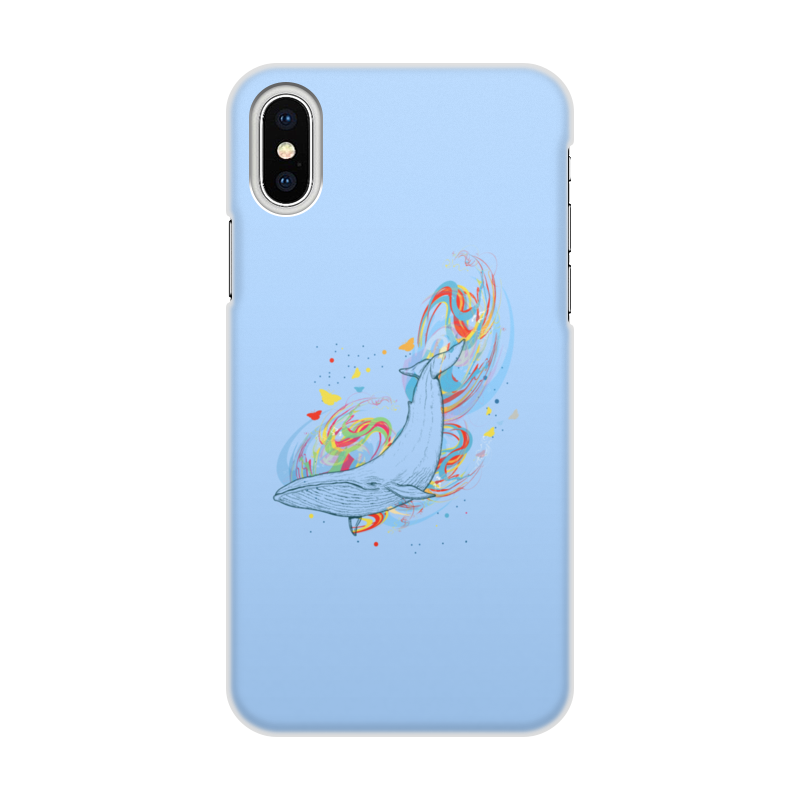 Printio Чехол для iPhone X/XS, объёмная печать Кит и волны printio чехол для iphone x xs объёмная печать кит и краски