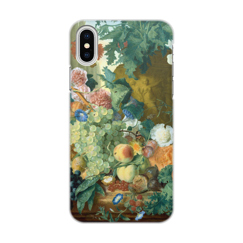 Printio Чехол для iPhone X/XS, объёмная печать Фрукты и цветы (ян ван хёйсум) printio чехол для iphone x xs объёмная печать ваза с цветами ян ван хёйсум