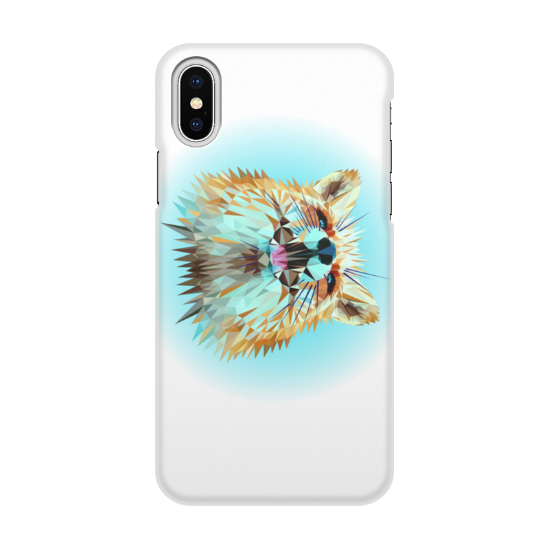 Printio Чехол для iPhone X/XS, объёмная печать Low poly fox