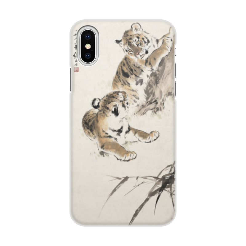 Printio Чехол для iPhone X/XS, объёмная печать Два тигра (гао цифэн) printio чехол для iphone 7 объёмная печать два тигра гао цифэн