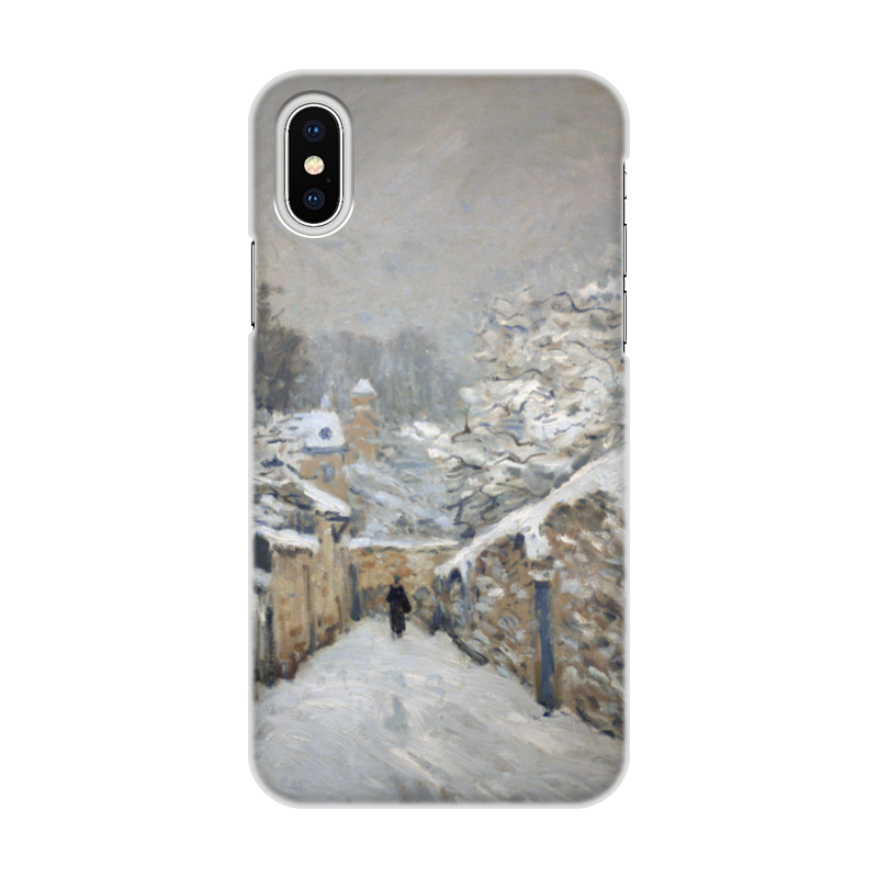 Printio Чехол для iPhone X/XS, объёмная печать Снег в лувесьене (картина альфреда сислея) printio футболка wearcraft premium slim fit снег в лувесьене картина альфреда сислея