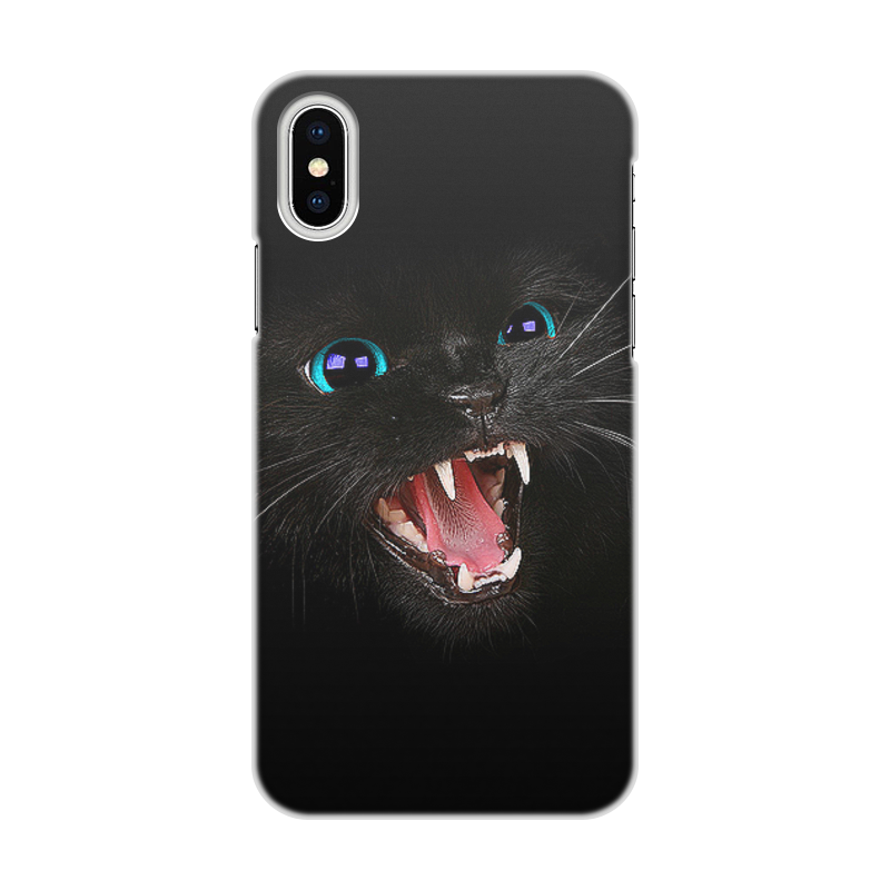 Printio Чехол для iPhone X/XS, объёмная печать Черная кошка