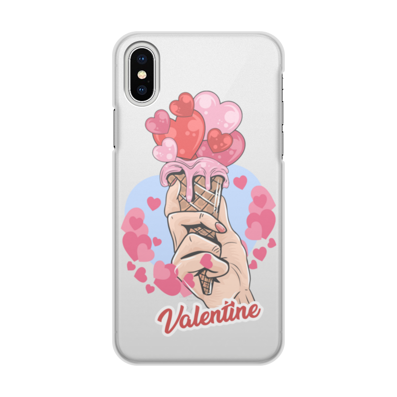 Printio Чехол для iPhone X/XS, объёмная печать Valentine's day матовый soft touch силиконовый чехол на vivo y30 виво у30 с 3d принтом the nineties w черный