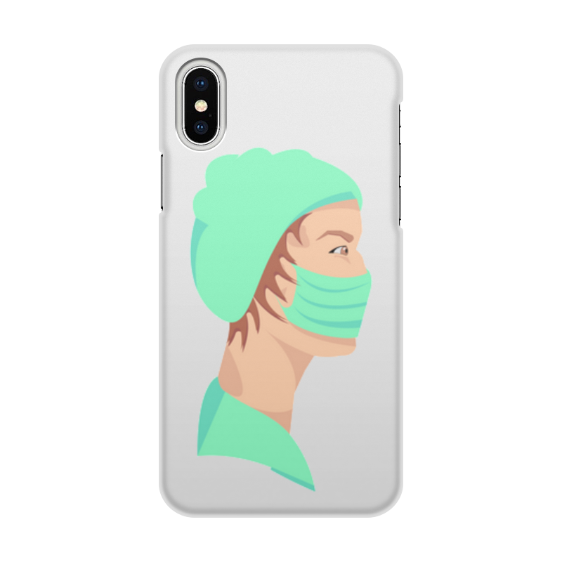 Printio Чехол для iPhone X/XS, объёмная печать медицинский работник в маске printio чехол для iphone 7 plus объёмная печать медицинский работник в маске