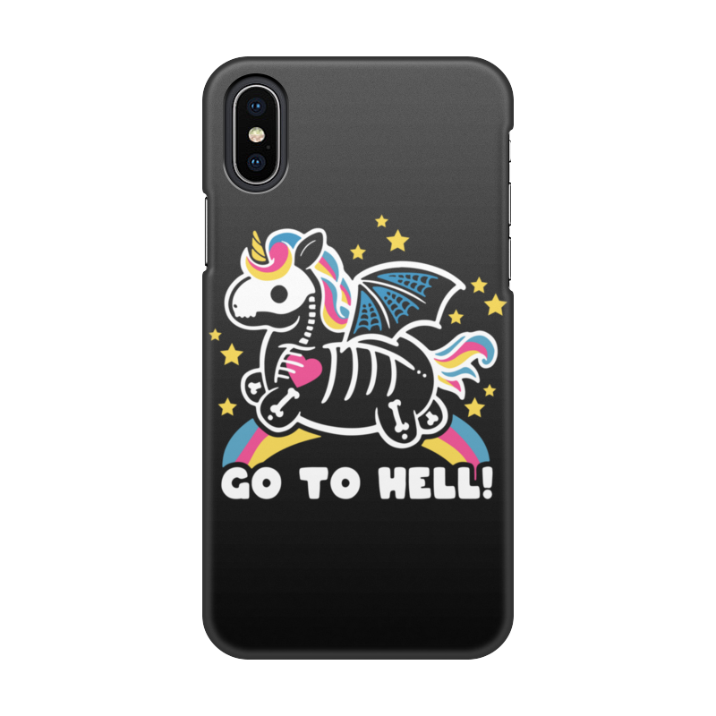 Printio Чехол для iPhone X/XS, объёмная печать Go to hell unicorn printio чехол для iphone 11 объёмная печать go to hell unicorn