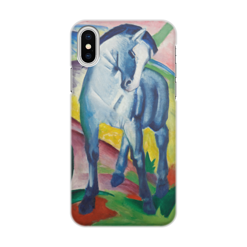Printio Чехол для iPhone X/XS, объёмная печать Синий конь (франц марк) printio чехол для iphone x xs объёмная печать синий слон