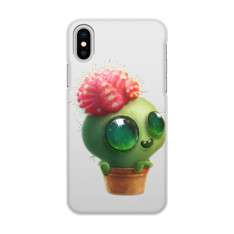 Printio Чехол для iPhone X/XS, объёмная печать Funny cactus