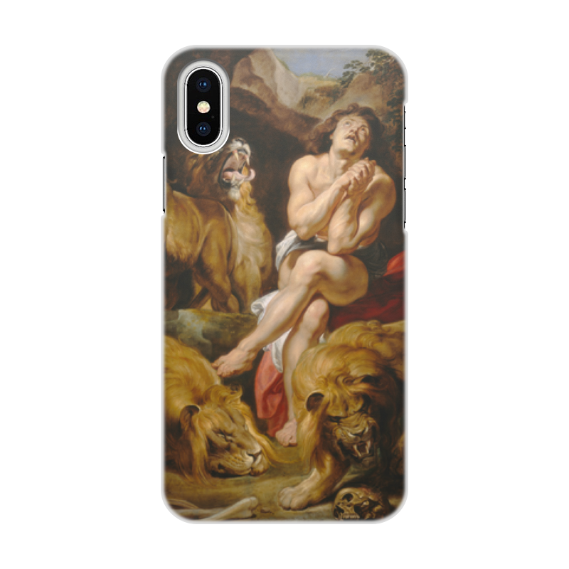 цена Printio Чехол для iPhone X/XS, объёмная печать Даниил в яме со львами (картина рубенса)