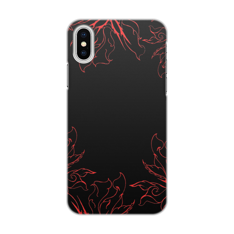 Printio Чехол для iPhone X/XS, объёмная печать Огненные цветы