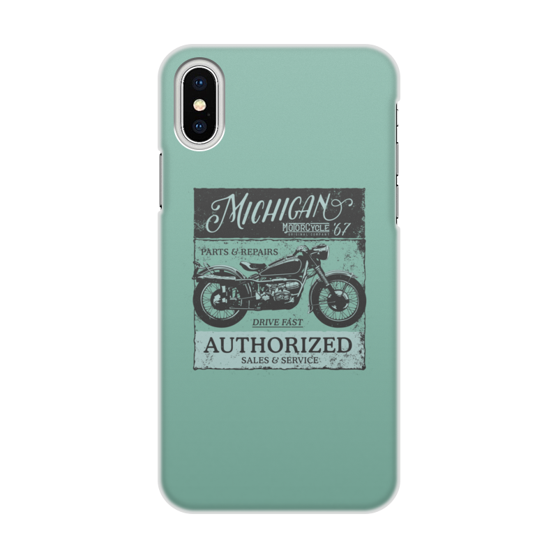 Printio Чехол для iPhone X/XS, объёмная печать michigan motorcycles 67
