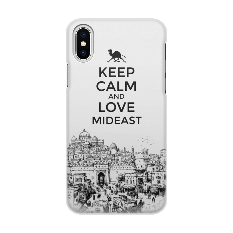 цена Printio Чехол для iPhone X/XS, объёмная печать Keep calm and love mideast