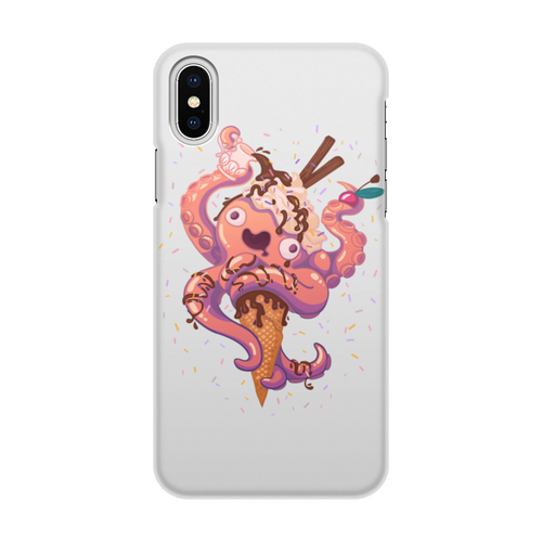 Заказать чехол для iPhone X/XS в Москве. Чехол для iPhone X/XS, объёмная печать Крик кальмара от Дана Столыпина - готовые дизайны и нанесение принтов.