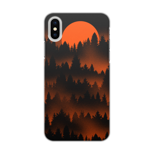 Заказать чехол для iPhone X/XS в Москве. Чехол для iPhone X/XS, объёмная печать Зоря на лесом от ISliM - готовые дизайны и нанесение принтов.