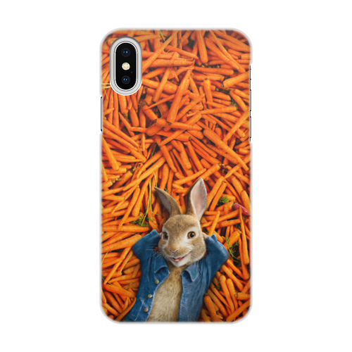 Заказать чехол для iPhone X/XS в Москве. Чехол для iPhone X/XS, объёмная печать Кролик Питер от skynatural - готовые дизайны и нанесение принтов.