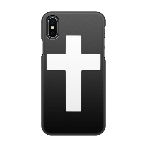 Заказать чехол для iPhone X/XS в Москве. Чехол для iPhone X/XS, объёмная печать Белый крест от BAD OWL - готовые дизайны и нанесение принтов.