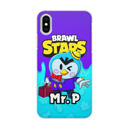 Заказать чехол для iPhone X/XS в Москве. Чехол для iPhone X/XS, объёмная печать BRAWL STARS MR.P от geekbox - готовые дизайны и нанесение принтов.
