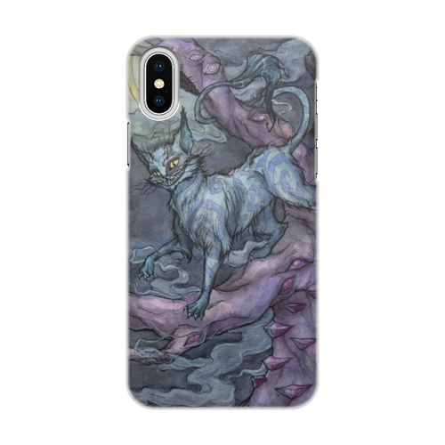 Заказать чехол для iPhone X/XS в Москве. Чехол для iPhone X/XS, объёмная печать Чеширский кот от Gyurza - готовые дизайны и нанесение принтов.