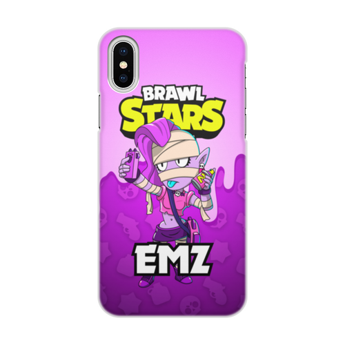 Заказать чехол для iPhone X/XS в Москве. Чехол для iPhone X/XS, объёмная печать BRAWL STARS EMZ от geekbox - готовые дизайны и нанесение принтов.