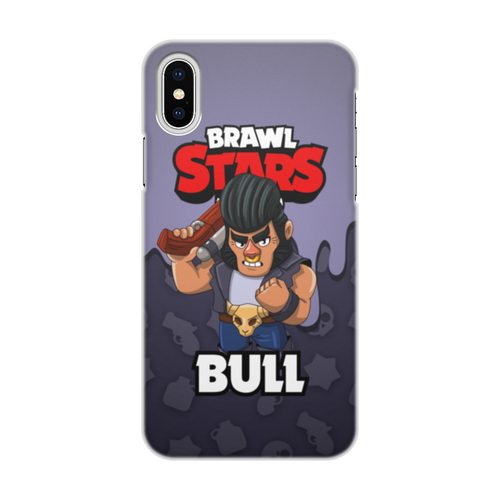 Заказать чехол для iPhone X/XS в Москве. Чехол для iPhone X/XS, объёмная печать BRAWL STARS BULL от geekbox - готовые дизайны и нанесение принтов.