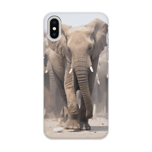 Заказать чехол для iPhone X/XS в Москве. Чехол для iPhone X/XS, объёмная печать Слоны от THE_NISE  - готовые дизайны и нанесение принтов.