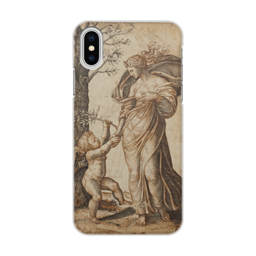 Заказать чехол для iPhone X/XS в Москве. Чехол для iPhone X/XS, объёмная печать Минерва и Купидон (Маркантонио Раймонди) от trend - готовые дизайны и нанесение принтов.
