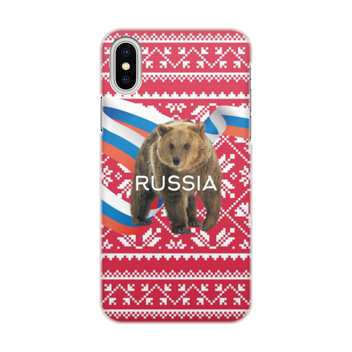 Заказать чехол для iPhone X/XS в Москве. Чехол для iPhone X/XS, объёмная печать Russia от THE_NISE  - готовые дизайны и нанесение принтов.