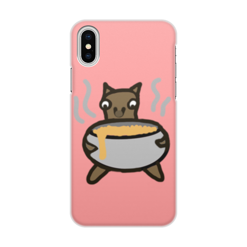 Заказать чехол для iPhone X/XS в Москве. Чехол для iPhone X/XS, объёмная печать Собачка с супом от ALN  shop - готовые дизайны и нанесение принтов.