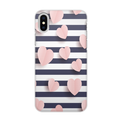 Заказать чехол для iPhone X/XS в Москве. Чехол для iPhone X/XS, объёмная печать Розовые сердечки от STirds - готовые дизайны и нанесение принтов.