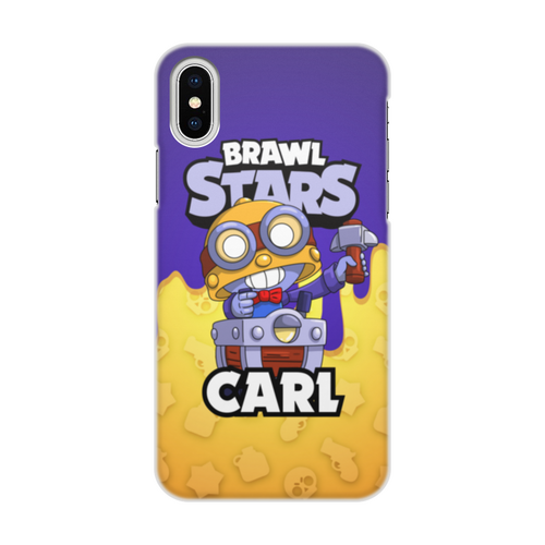 Заказать чехол для iPhone X/XS в Москве. Чехол для iPhone X/XS, объёмная печать BRAWL STARS CARL от geekbox - готовые дизайны и нанесение принтов.