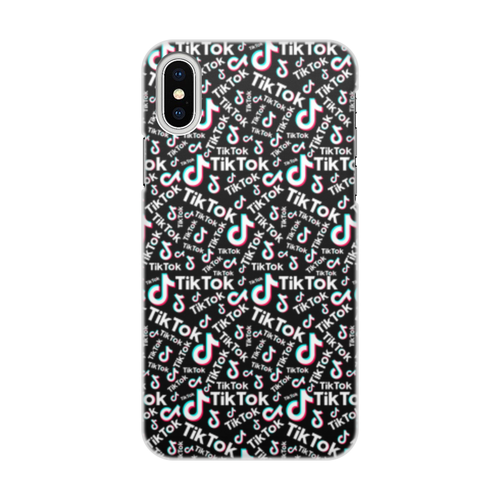 Заказать чехол для iPhone X/XS в Москве. Чехол для iPhone X/XS, объёмная печать TikTok  от DESIGNER   - готовые дизайны и нанесение принтов.