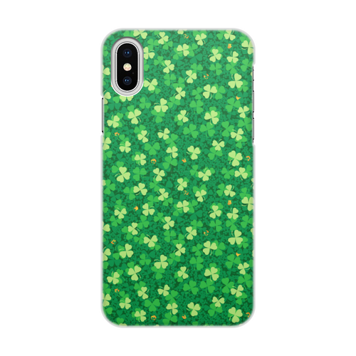 Заказать чехол для iPhone X/XS в Москве. Чехол для iPhone X/XS, объёмная печать Клеверная поляна от IrinkaArt  - готовые дизайны и нанесение принтов.