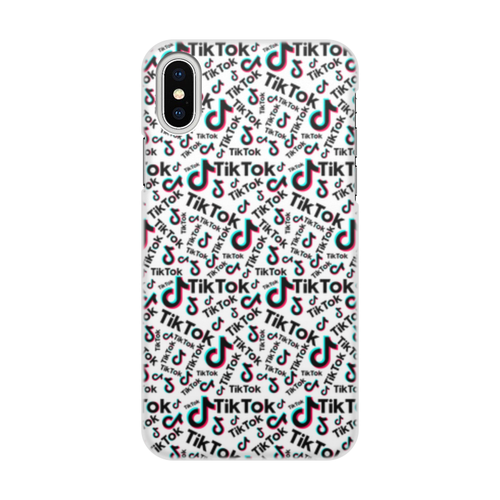 Заказать чехол для iPhone X/XS в Москве. Чехол для iPhone X/XS, объёмная печать TikTok  от DESIGNER   - готовые дизайны и нанесение принтов.