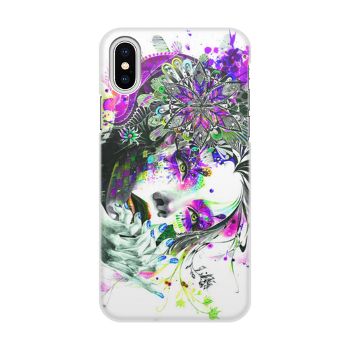 Заказать чехол для iPhone X/XS в Москве. Чехол для iPhone X/XS, объёмная печать Девушка цветок от Алексей  - готовые дизайны и нанесение принтов.