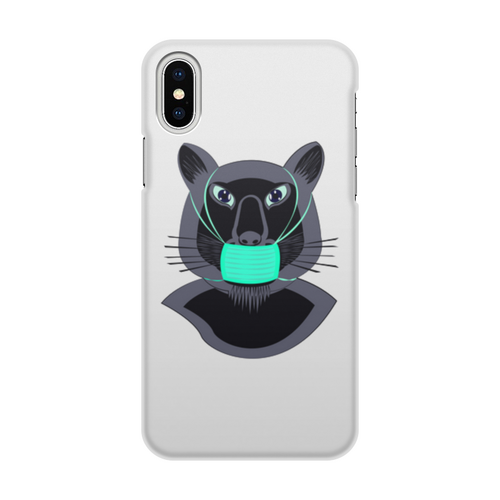 Заказать чехол для iPhone X/XS в Москве. Чехол для iPhone X/XS, объёмная печать Пантера в маске от Stil na yarkosti - готовые дизайны и нанесение принтов.