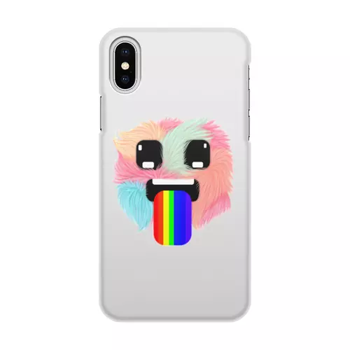 Заказать чехол для iPhone X/XS в Москве. Чехол для iPhone X/XS, объёмная печать Радужный язык от Дана Столыпина - готовые дизайны и нанесение принтов.