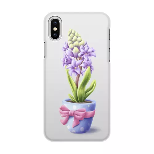 Заказать чехол для iPhone X/XS в Москве. Чехол для iPhone X/XS, объёмная печать Гиацинт от tigerda  - готовые дизайны и нанесение принтов.