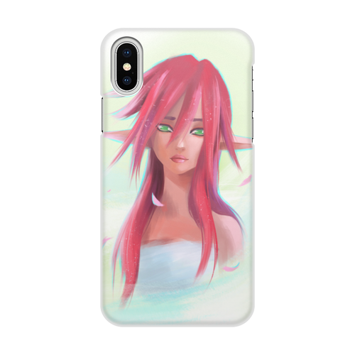 Заказать чехол для iPhone X/XS в Москве. Чехол для iPhone X/XS, объёмная печать Девушка Эльф от Дана Столыпина - готовые дизайны и нанесение принтов.