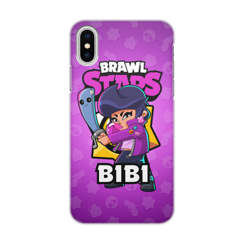 Заказать чехол для iPhone X/XS в Москве. Чехол для iPhone X/XS, объёмная печать BRAWL STARS BIBI от geekbox - готовые дизайны и нанесение принтов.