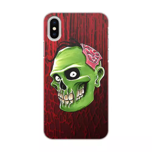 Заказать чехол для iPhone X/XS в Москве. Чехол для iPhone X/XS, объёмная печать Счастливый зомби от Дана Столыпина - готовые дизайны и нанесение принтов.
